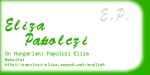 eliza papolczi business card